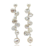 Baroque Style Long Earrings Natural Pearl Jewelry