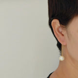 Freshwater Pearl Drop Earrings Large Curved Hook Jewelry