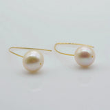 Freshwater Pearl Drop Earrings Large Curved Hook Jewelry