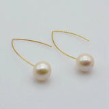 Freshwater Pearl Drop Earrings Large Curved Hook Jewelry