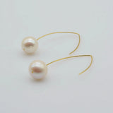 Freshwater Pearl Drop Earrings Large Curved Hook Jewelry
