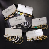 Acrylic Butterfly Tassel Pearl Earrings Set for Women