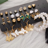 Acrylic Butterfly Tassel Pearl Earrings Set for Women