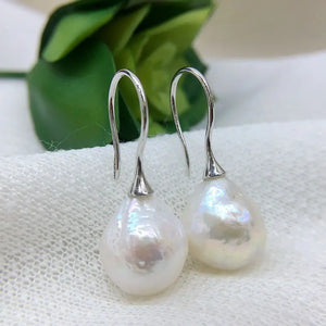 Baroque Pearls 925 Silver Fish Hook Earrings for Girls
