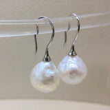 Baroque Pearls 925 Silver Fish Hook Earrings for Girls