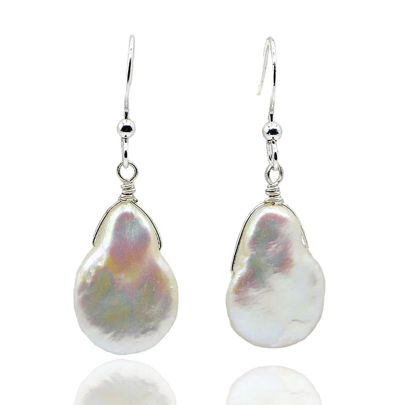 Natural Pearl Drop Shaped Baroque Earrings Gift