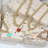 Enamel Heart Bracelet Ball Chain S925 Sterling Silver Rose Jewelry