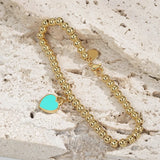 Enamel Heart Bracelet Ball Chain S925 Sterling Silver Rose Jewelry