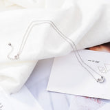 925 Sterling Silver Heart Pendant Necklace Gift Girls Lady