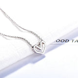 925 Sterling Silver Heart Pendant Necklace Gift Girls Lady