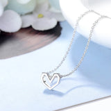 925 Sterling Silver Heart Pendant Necklace Gift Girls Lady