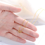 925 Sterling Silver Heart Pendant Necklace Gift Girls Lady