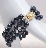 Women's 3 Rows Natural Akoya Freshwater Pearl Bracelet