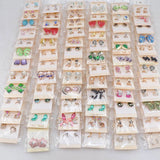 30 Pairs Crystal Stud Earrings European American Mix Style
