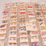 30 Pairs Crystal Stud Earrings European American Mix Style