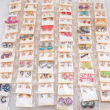 30 Pairs Crystal Stud Earrings European American Mix Style