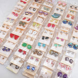30 Pairs Crystal Stud Earrings European American Mix Style