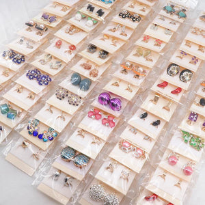 30 Pairs Crystal Stud Earrings European American Mix Style