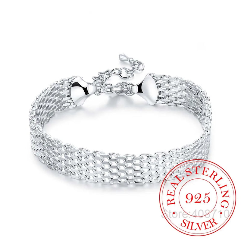 925 Silver Soft Watchband Charm Bracelet
