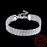 925 Sterling Silver Soft Watchband Charm Bracelet & Bangles