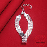 925 Sterling Silver Soft Watchband Charm Bracelet & Bangles