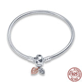 925 Sterling Silver Women's Bracelets for Charm Beads DIY Jewelry