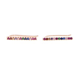 Rainbow Cz Bar 925 Sterling Silver Climber Earring