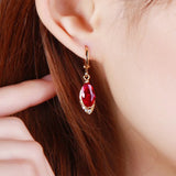 Ruby Pendant Earrings 14k Real Jewelry