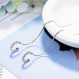 Crystal Paved Cuff Tassel Ear Line Earrings
