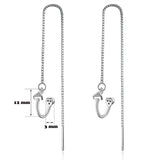 Crystal Paved Cuff Tassel Ear Line Earrings