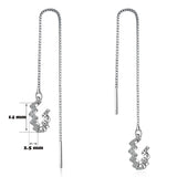 Crystal Paved Cuff Tassel Ear Line Earrings