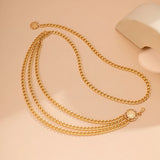 Women's Silver Aluminum Chain Belt Adjustable Body Jewelry