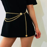 Women's Silver Aluminum Chain Belt Adjustable Body Jewelry