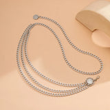 Women's Silver Aluminum Chain Belt Adjustable Body Jewelry
