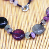 Boho Natural Stone Lariat Beaded Necklace
