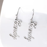 Personalized Name Drop Earrings Stainless Steel Dangle Jewelry