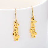 Personalized Name Drop Earrings Stainless Steel Dangle Jewelry