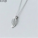 Leaf Pendant Necklace S925 Silver Plated