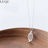 Leaf Pendant Necklace S925 Silver Plated