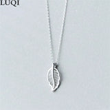 Leaf Pendant Necklace S925 Silver Plated