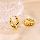 Women's Pearl C-shaped Earrings Gold-plated Jewelry