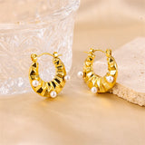 Women's Pearl C-shaped Earrings Gold-plated Jewelry