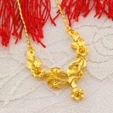 Women's Sand Rose Pendant Necklace in Gold-Plated Gift Jewelry