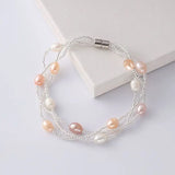 Women's Multilayer Pearl Beads Bracelet Cocktail Party Wedding Jewelry