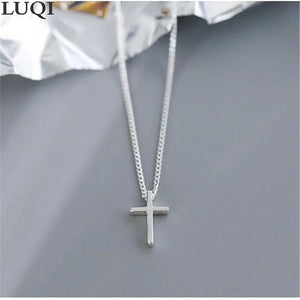 S925 Silver Complex Cross Pendant Necklace