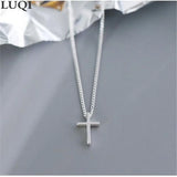 S925 Silver Complex Cross Pendant Necklace