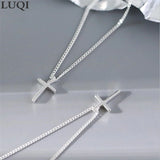 S925 Silver Complex Cross Pendant Necklace