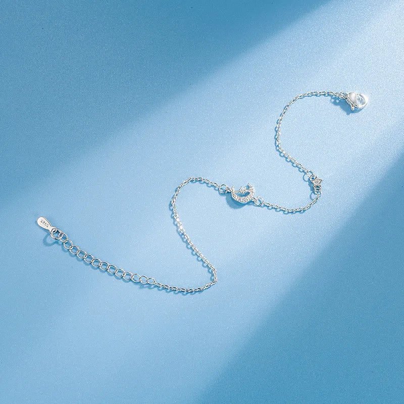 S925 Silver Cupid's Arrow Moon Stars Bracelet