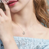 S925 Silver Hollow Star Moonlight Pendant Necklace