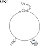 S925 Silver Plated Fish Bone Cat Personality Bracelet Gift